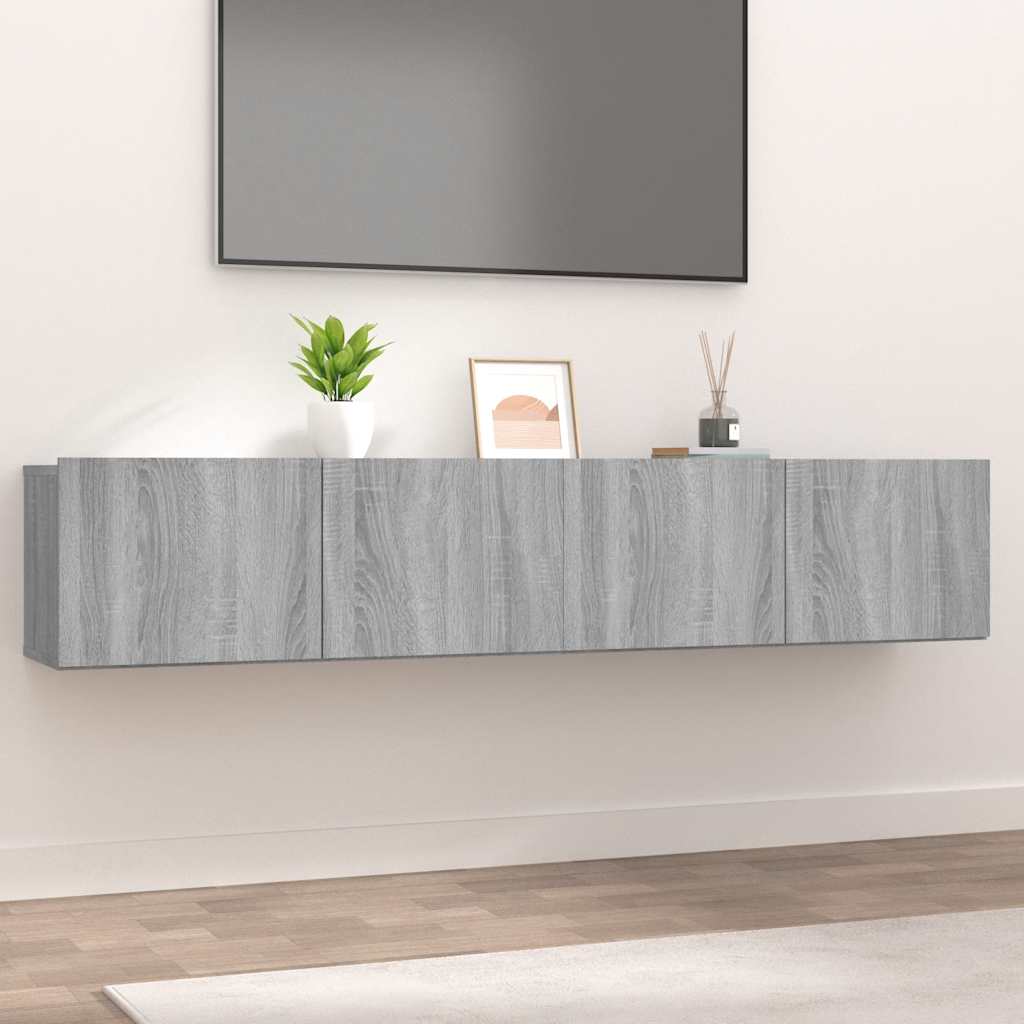 tv-skabe 2 stk. 80x30x30 cm konstrueret træ grå sonoma-eg