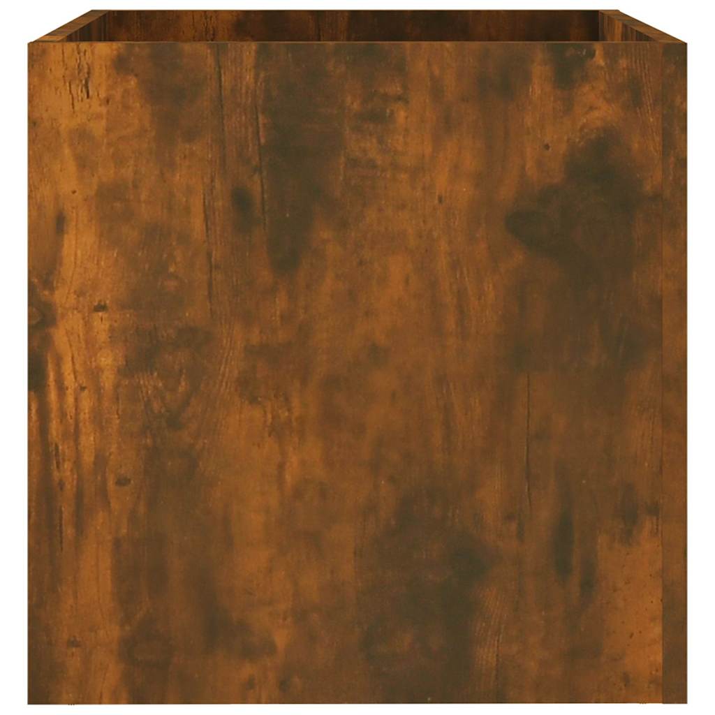 plantekasse 40x40x40 cm konstrueret træ røget egetræsfarve
