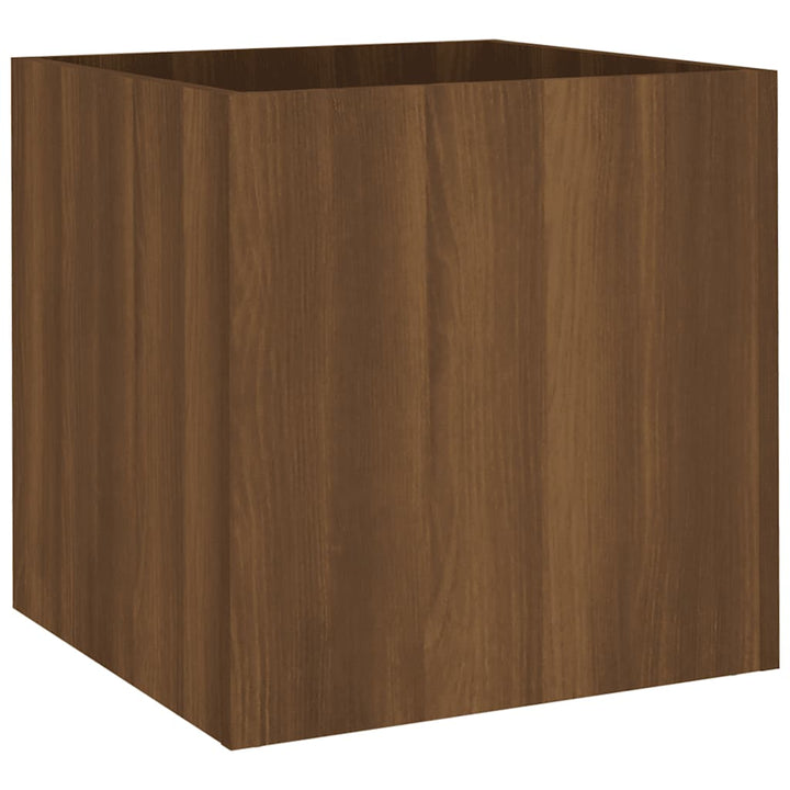 plantekasse 40x40x40 cm konstrueret træ brun egetræsfarve