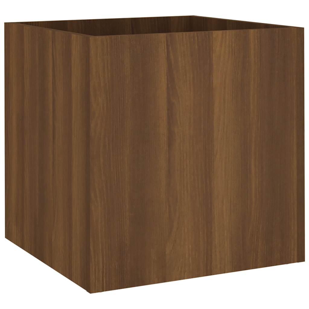 plantekasse 40x40x40 cm konstrueret træ brun egetræsfarve