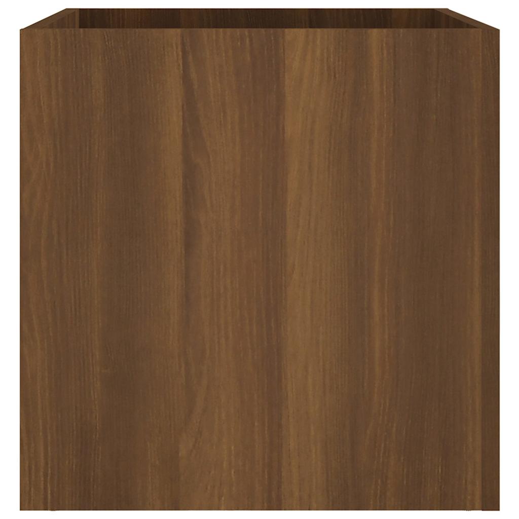 plantekasse 40x40x40 cm konstrueret træ brun egetræsfarve