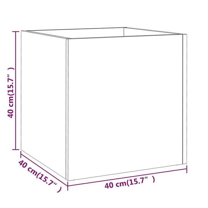 plantekasse 40x40x40 cm konstrueret træ brun egetræsfarve