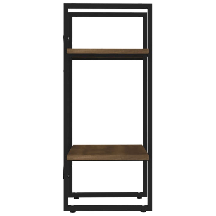 bogreol m. 2 hylder 40x30x70 cm konstrueret træ brun egetræ