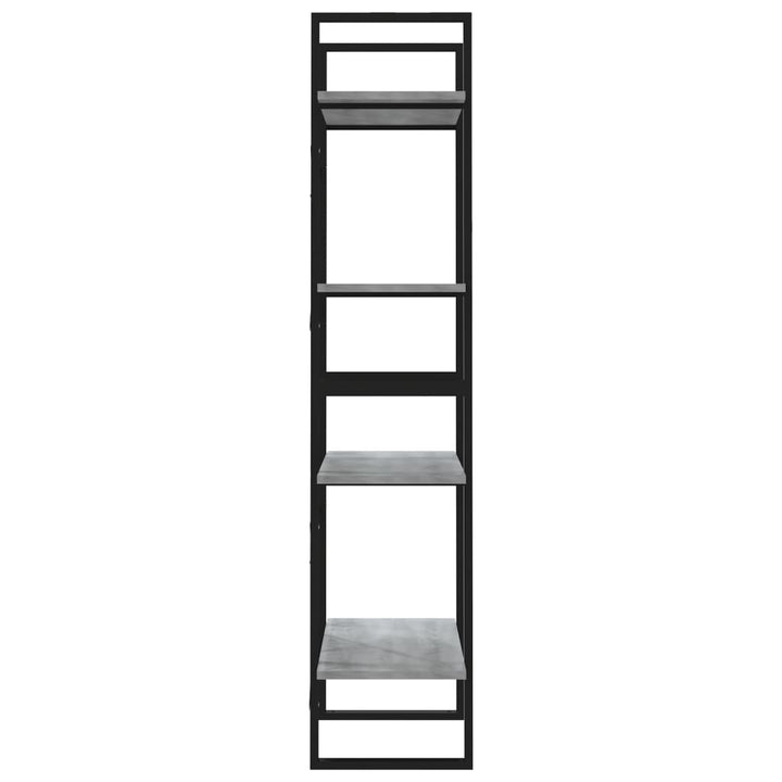 bogreol m. 4 hylder 60x30x140 cm konstrueret træ grå sonoma