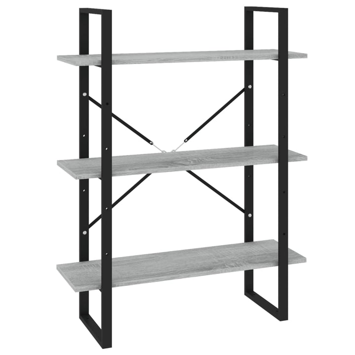 bogreol 80x30x105 cm konstrueret træ grå sonoma-eg