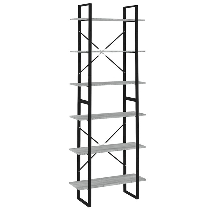 reol 80x30x210 cm konstrueret træ grå sonoma-eg