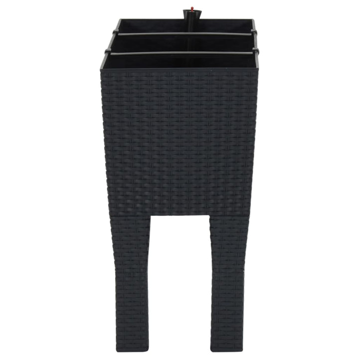 høj plantekasse 60x25x46 cm PP-rattan antracitgrå