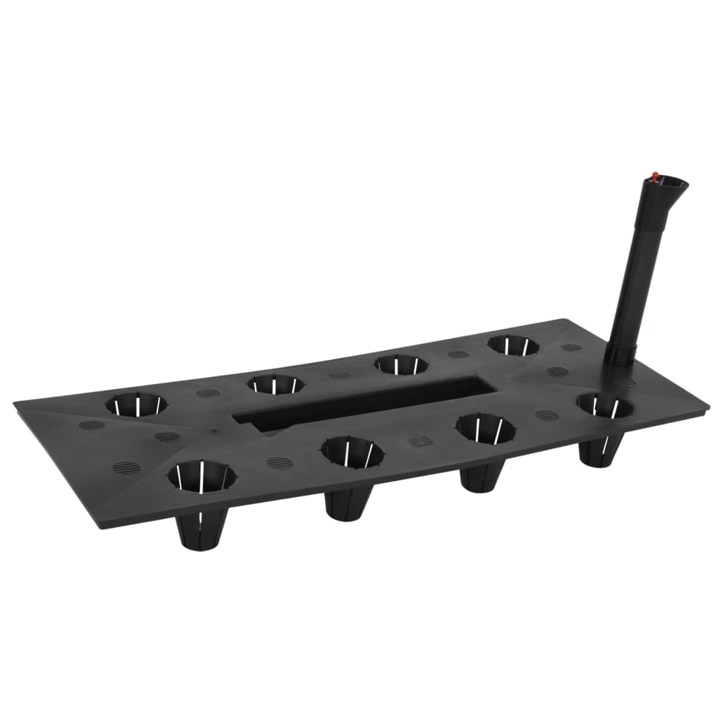 høj plantekasse 60x25x46 cm PP-rattan antracitgrå