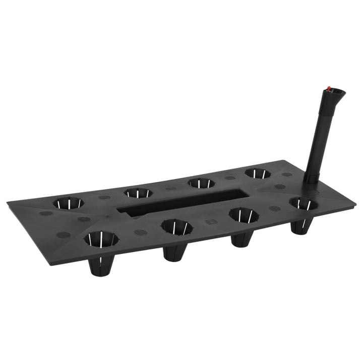 høj plantekasse 60x25x46 cm PP-rattan antracitgrå