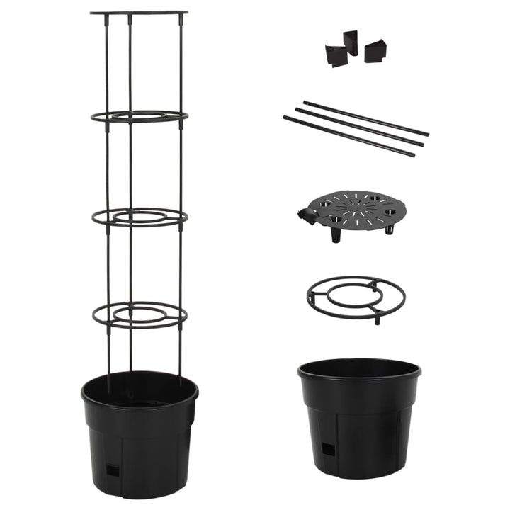 plantekrukke til tomater Ø29,5x115 cm polypropylen antracitgrå
