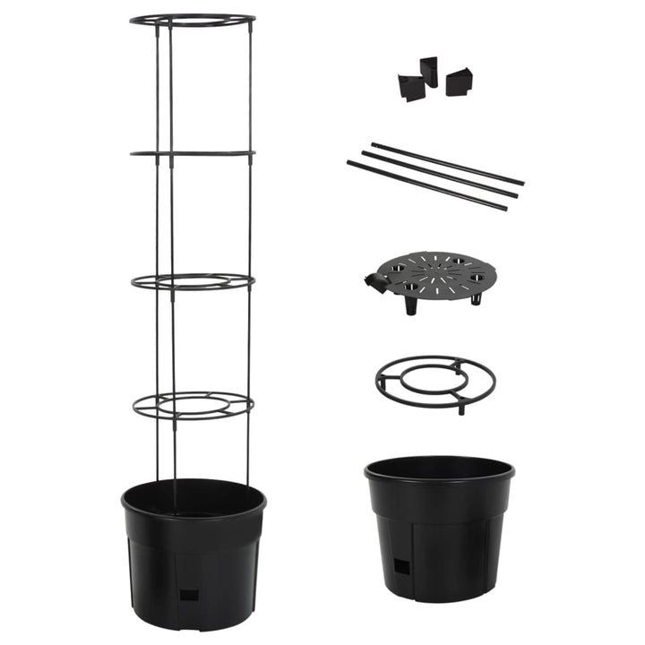 plantekrukke til tomater Ø39x150 cm polypropylen antracitgrå