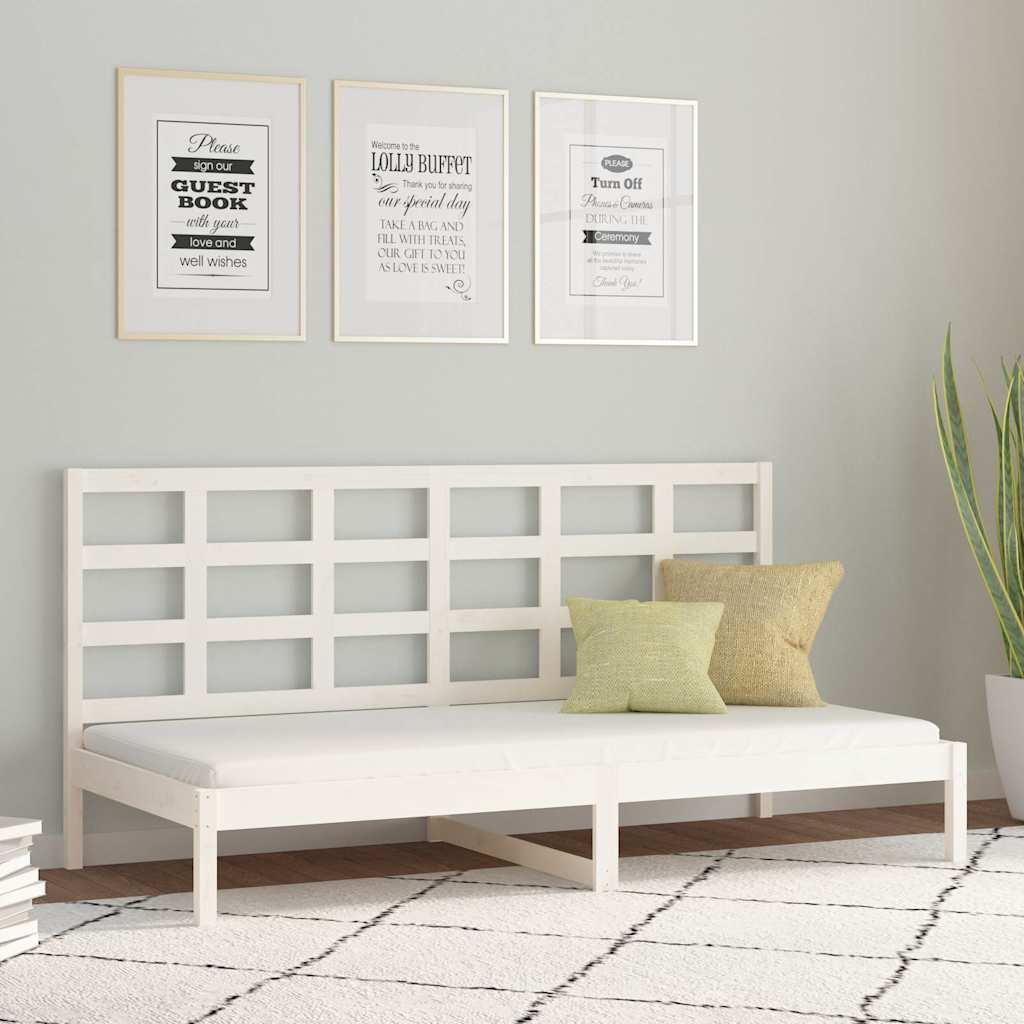daybed uden madras 80x200 cm massivt fyrretræ hvid