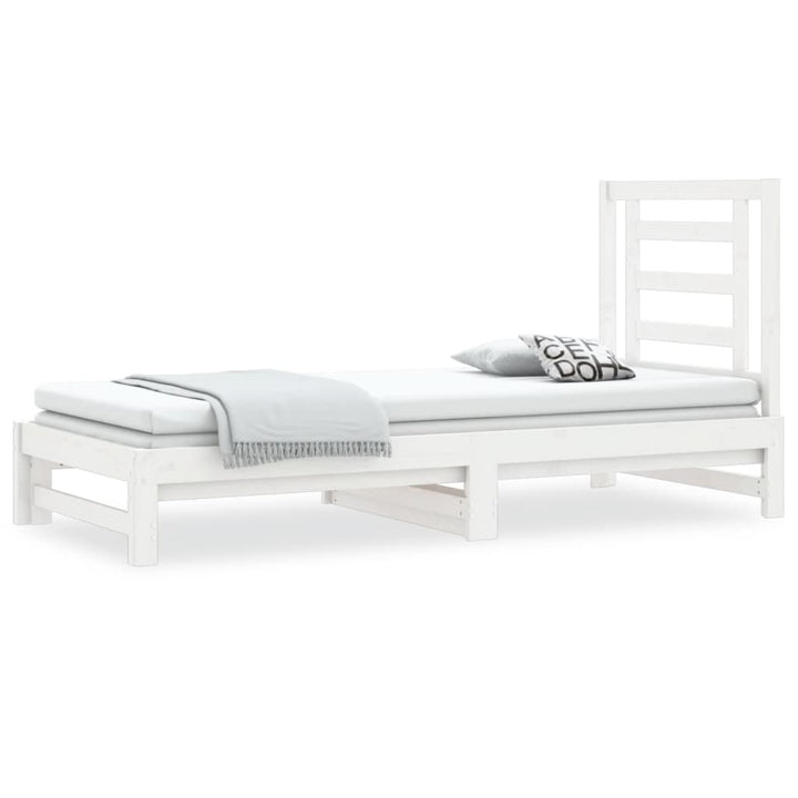 daybed med udtræk 2x(90x200) cm massivt fyrretræ hvid