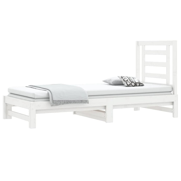daybed med udtræk 2x(90x200) cm massivt fyrretræ hvid