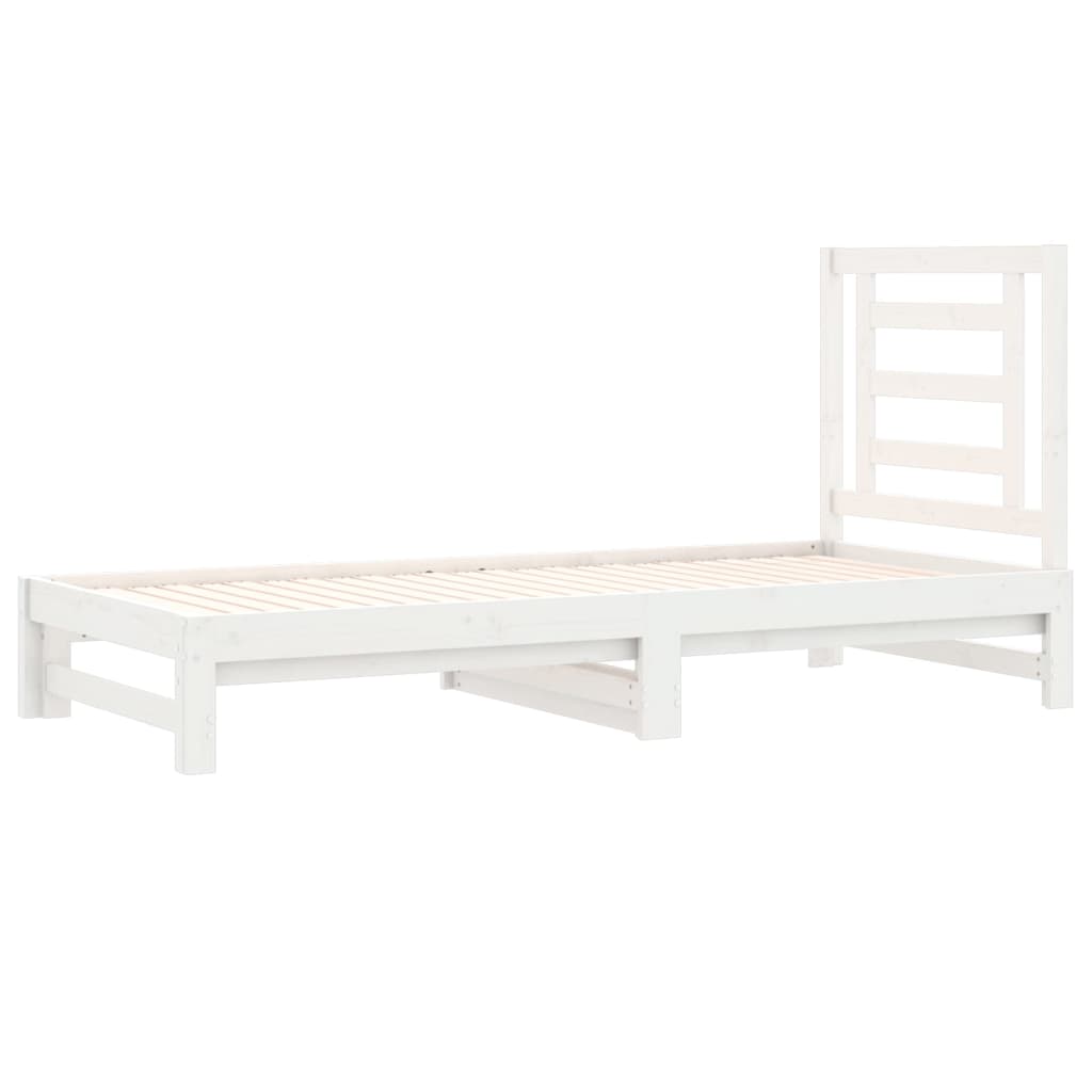 daybed med udtræk 2x(90x200) cm massivt fyrretræ hvid