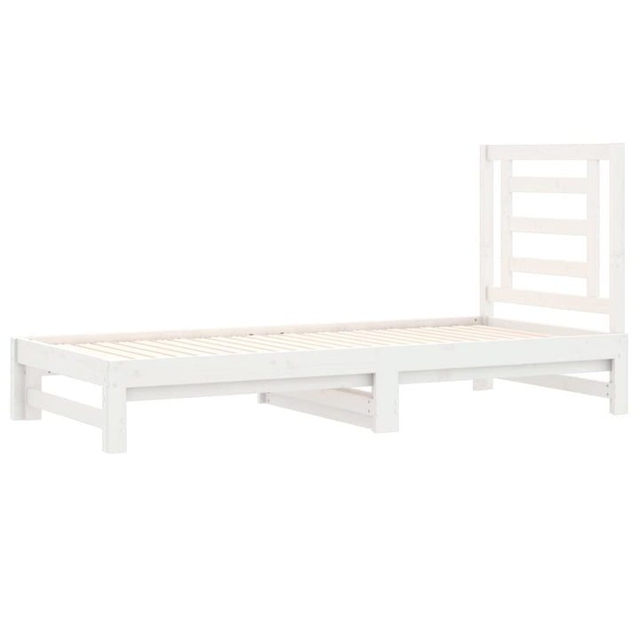 daybed med udtræk 2x(90x200) cm massivt fyrretræ hvid
