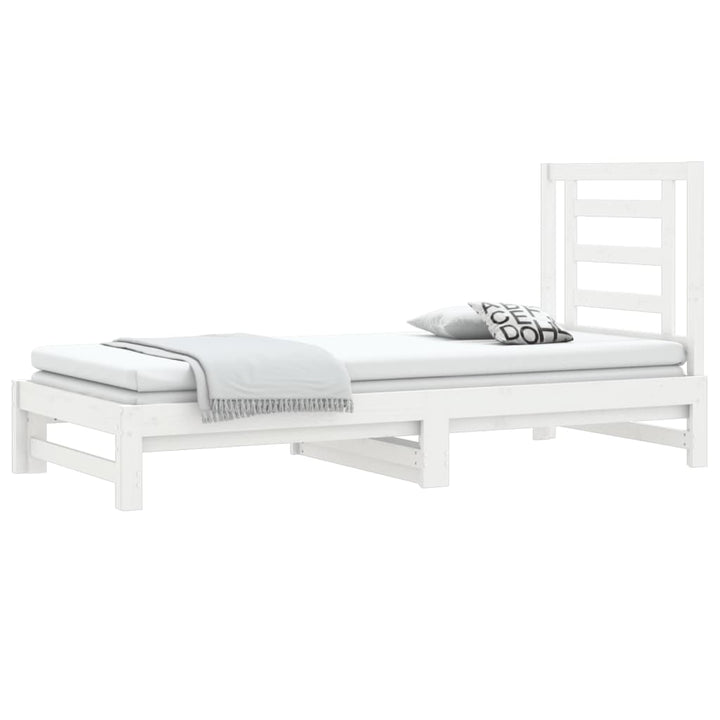 daybed med udtræk 2x(90x190) cm massivt fyrretræ hvid