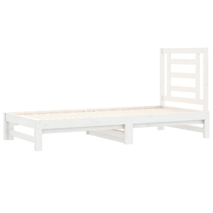 daybed med udtræk 2x(90x190) cm massivt fyrretræ hvid