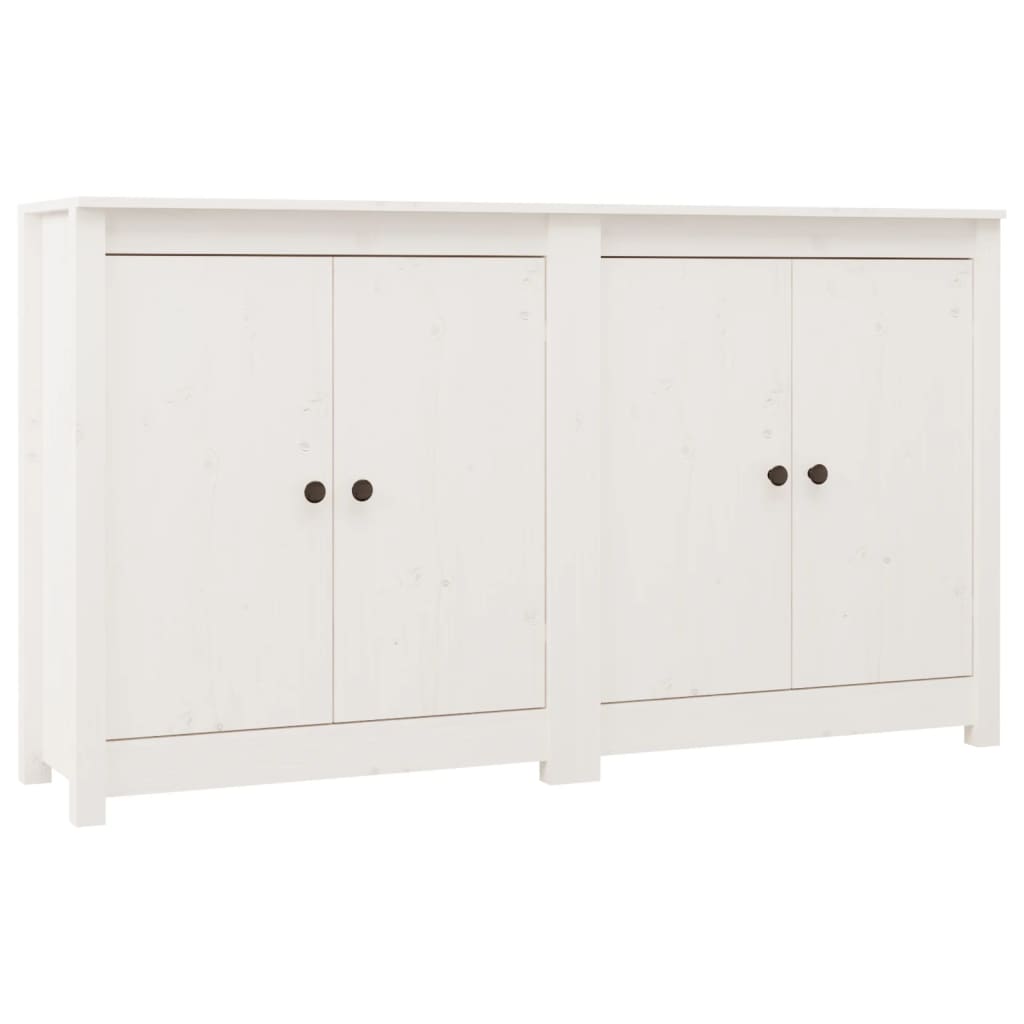 skænke 2 stk. 70x35x80 cm massivt fyrretræ hvid