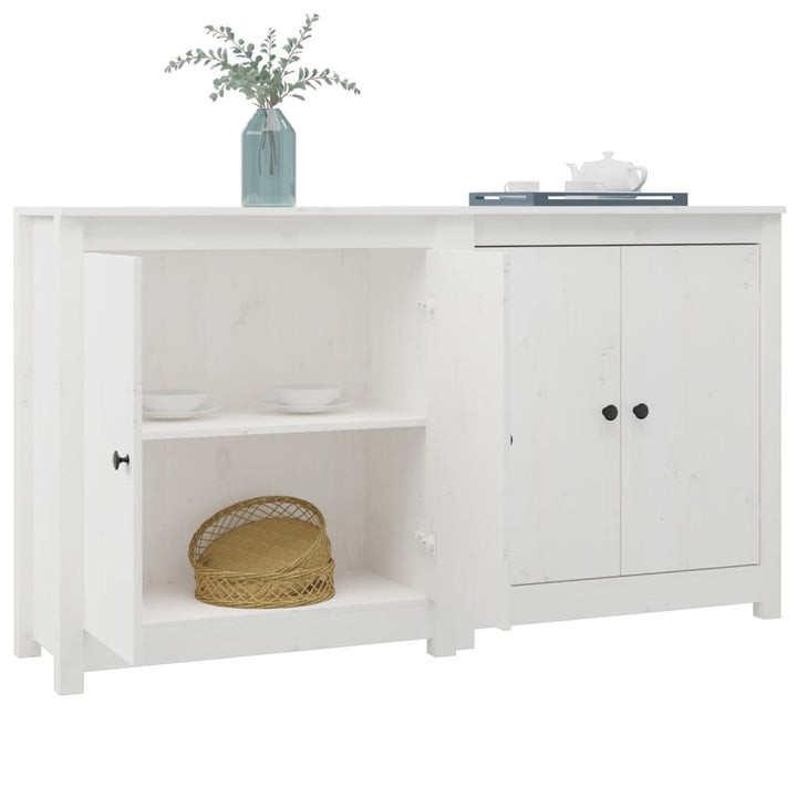 skænke 2 stk. 70x35x80 cm massivt fyrretræ hvid