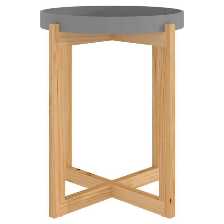 sofabord 41x41x48,5 cm konstrueret træ og massivt fyrretræ grå