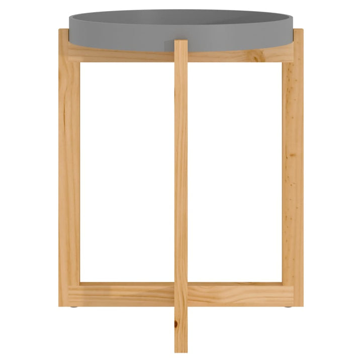 sofabord 41x41x48,5 cm konstrueret træ og massivt fyrretræ grå