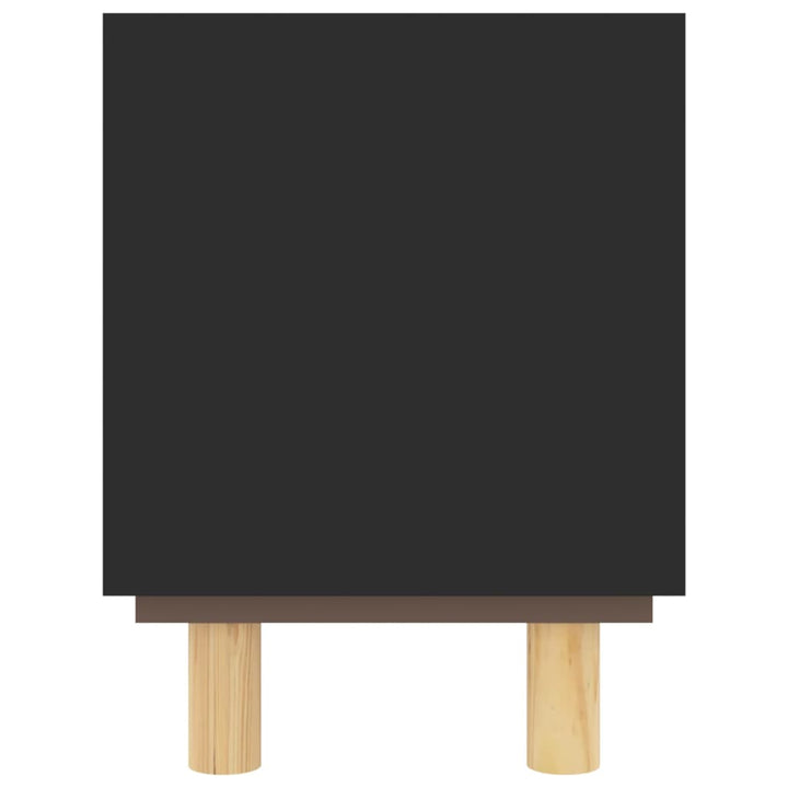 tv-bord 80x30x40 cm massivt fyrretræ og naturlig rattan sort