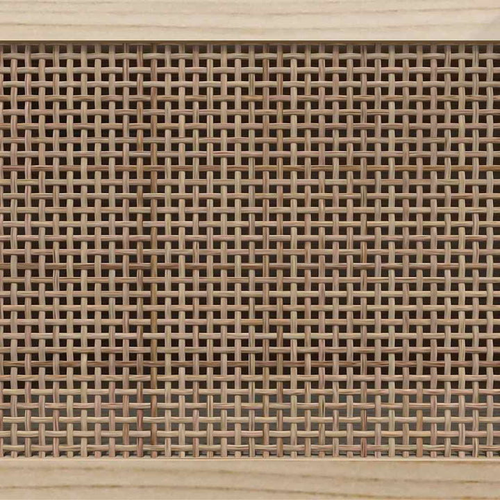 tv-bord 80x30x40 cm massivt fyrretræ og naturlig rattan brun