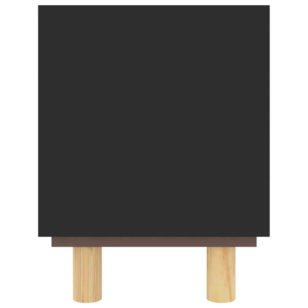 tv-bord 105x30x40 cm massivt fyrretræ og naturlig rattan sort