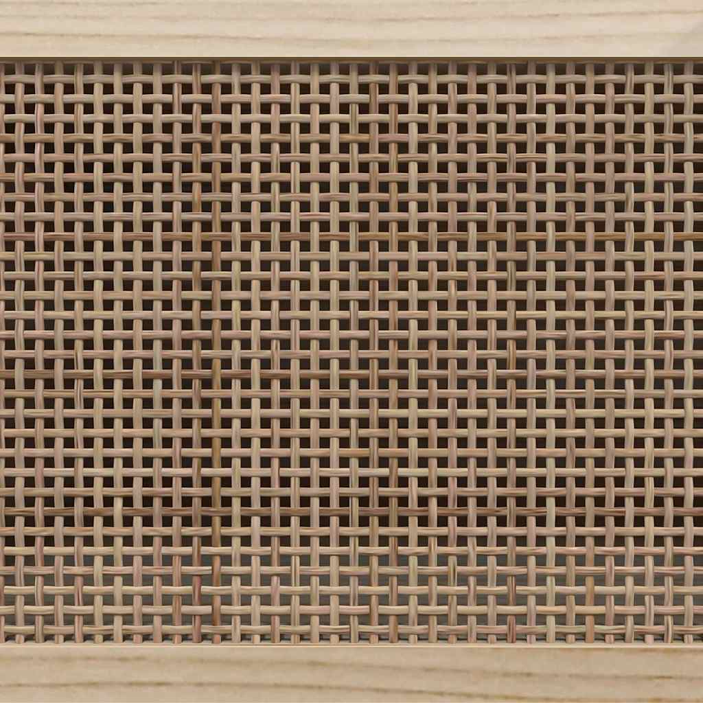 tv-bord 105x30x40 cm massivt fyrretræ og naturlig rattan sort
