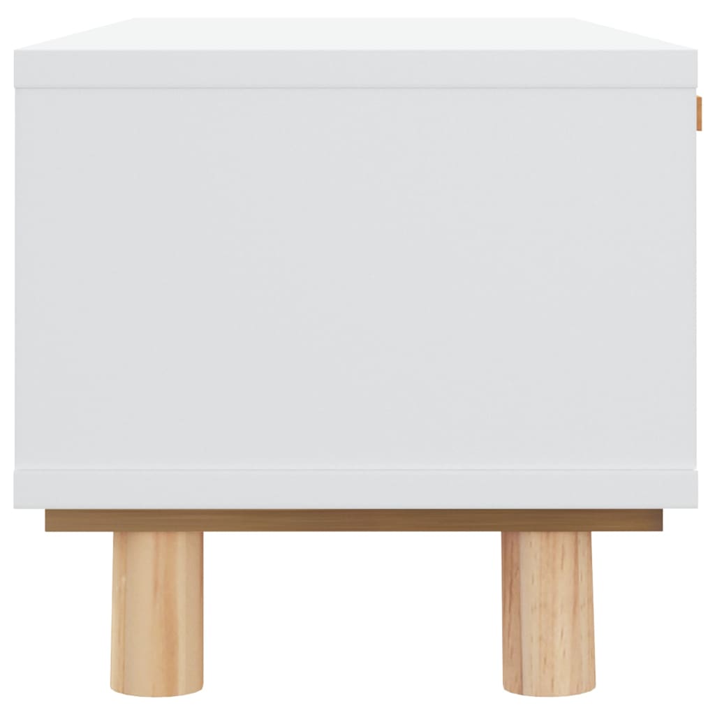 sofabord 80x40x30 cm konstrueret træ og massivt fyrretræ hvid