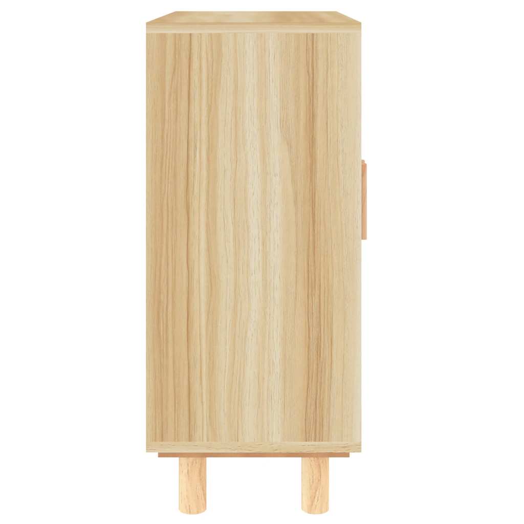 skænk 60x30x70 cm massivt fyrretræ og naturlig rattan brun