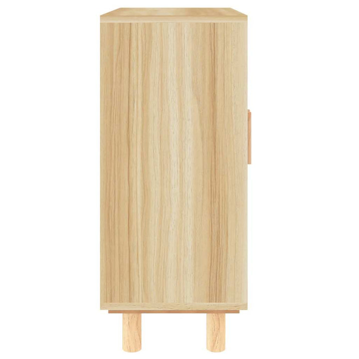 skænk 60x30x70 cm massivt fyrretræ og naturlig rattan brun