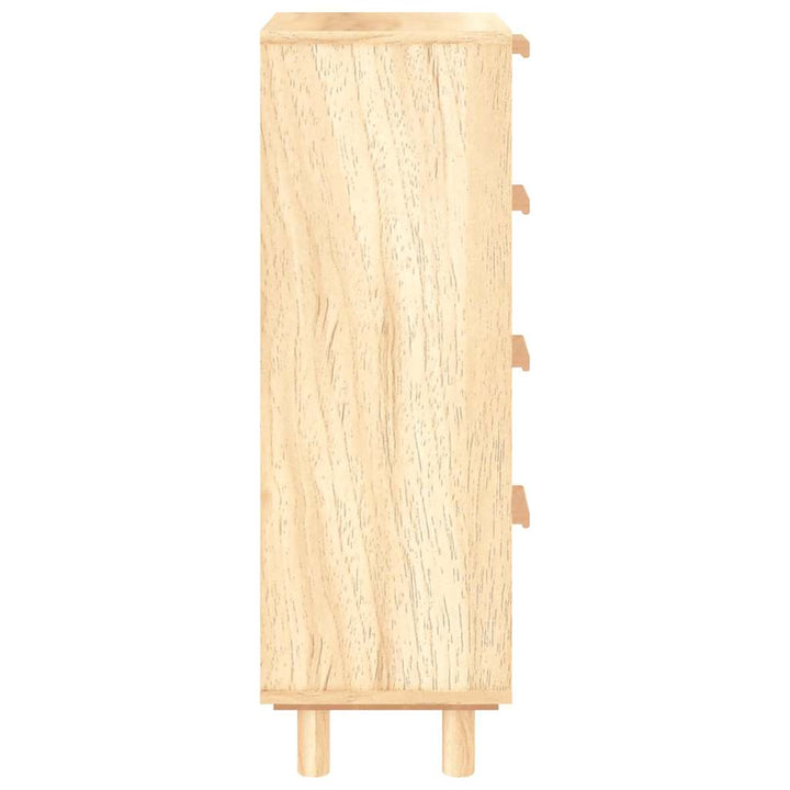 skænk 40x30x90 cm massivt fyrretræ og naturlig rattan brun