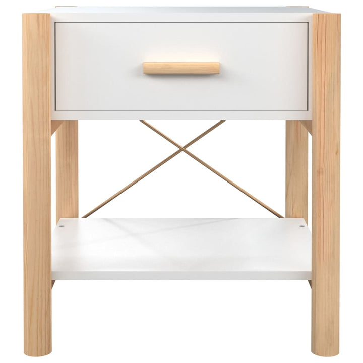 sengeborde 2 stk. 42x38x45 cm konstrueret træ hvid