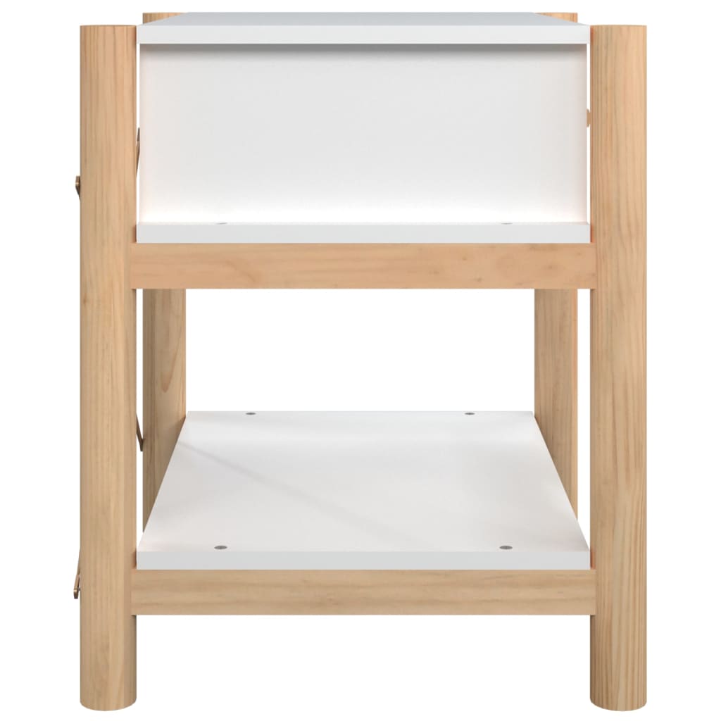sengeborde 2 stk. 42x38x45 cm konstrueret træ hvid