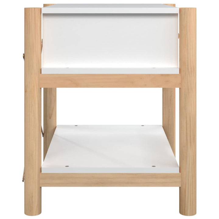 sengeborde 2 stk. 42x38x45 cm konstrueret træ hvid