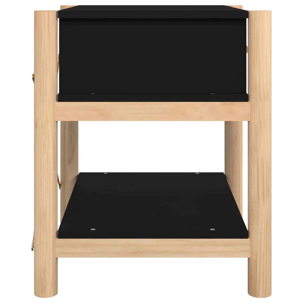 sengeborde 2 stk. 42x38x45 cm konstrueret træ sort