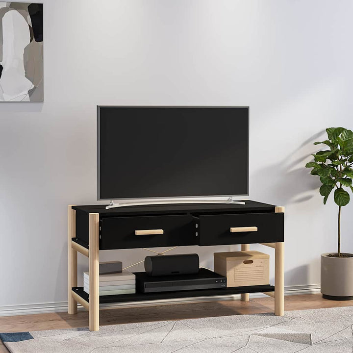 tv-bord 82x38x45 cm konstrueret træ sort