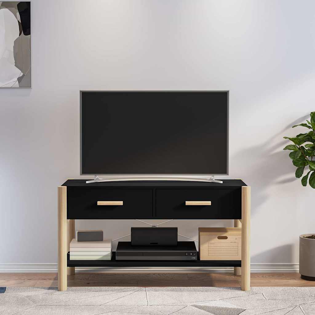 tv-bord 82x38x45 cm konstrueret træ sort