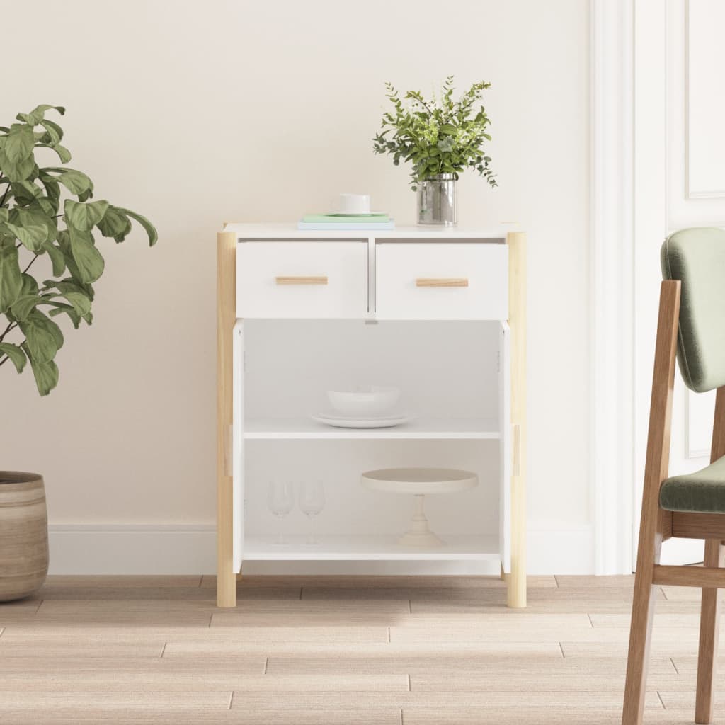 skænk 62x38x75 cm konstrueret træ hvid