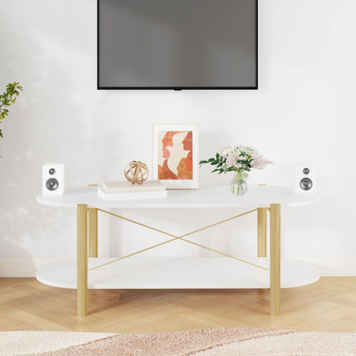 sofabord 110x48x40 cm konstrueret træ hvid