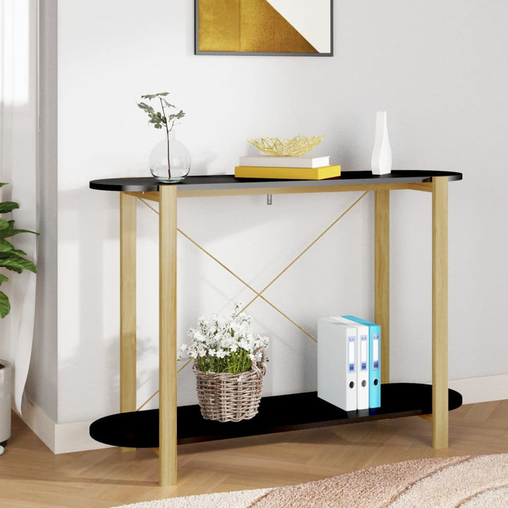 konsolbord 110x38x75 cm konstrueret træ sort