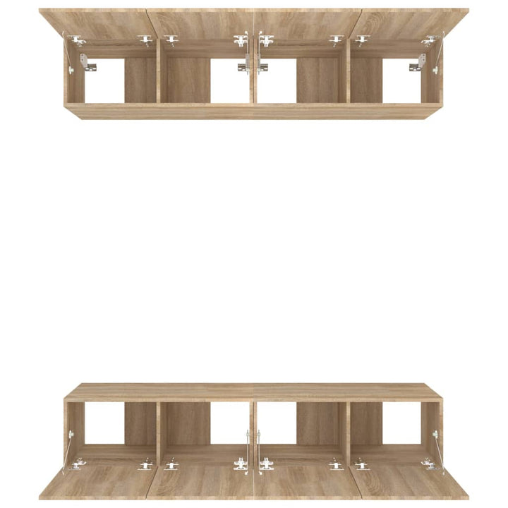 tv-skabe 4 stk. 80x30x30 cm konstrueret træ sonoma-eg
