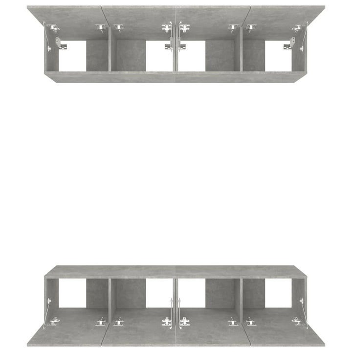 tv-skabe 4 stk. 80x30x30 cm konstrueret træ betongrå