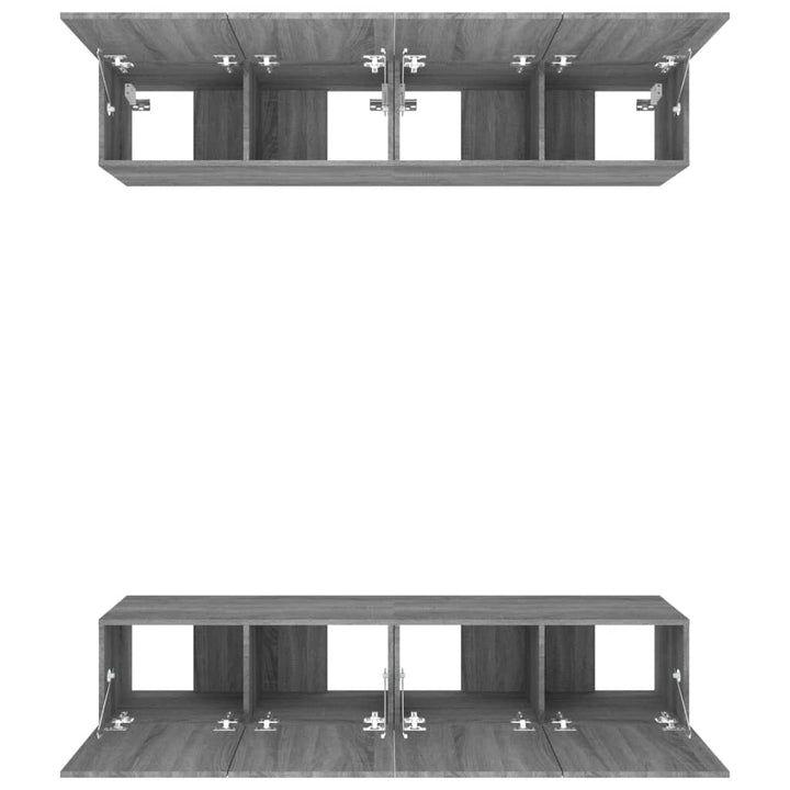 tv-skabe 4 stk. 80x30x30 cm konstrueret træ grå sonoma-eg