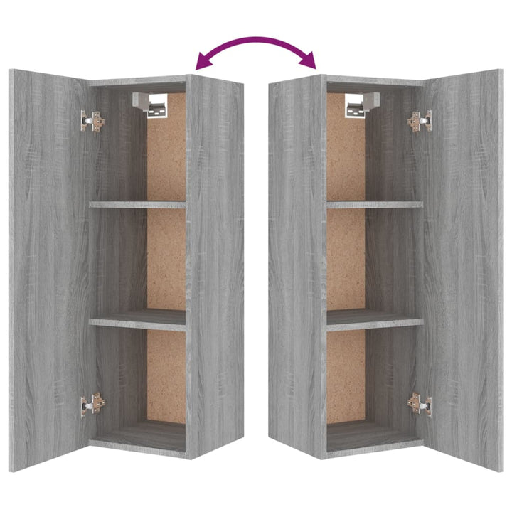 tv-skabssæt 4 dele konstrueret træ grå sonoma-eg