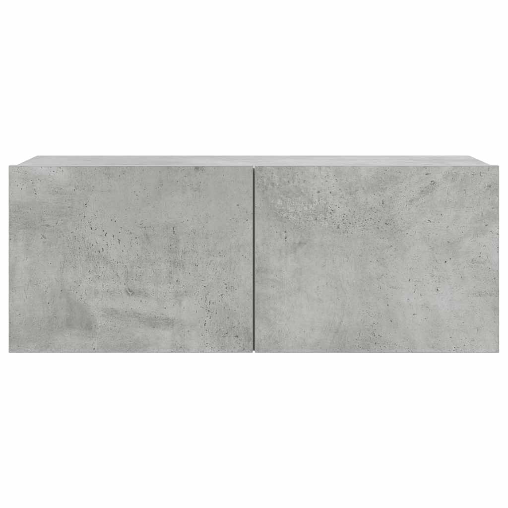 tv-skabssæt 7 dele konstrueret træ betongrå