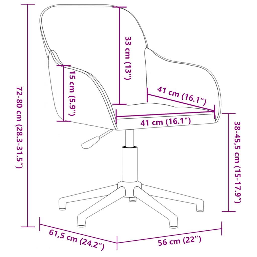 drejelig kontorstol fløjl mørkegrå