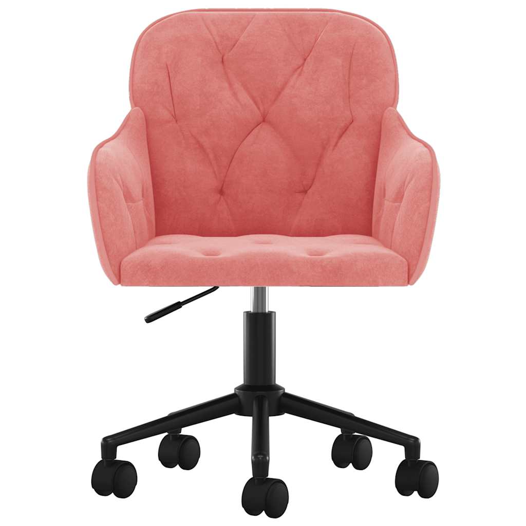 drejelig kontorstol fløjl pink